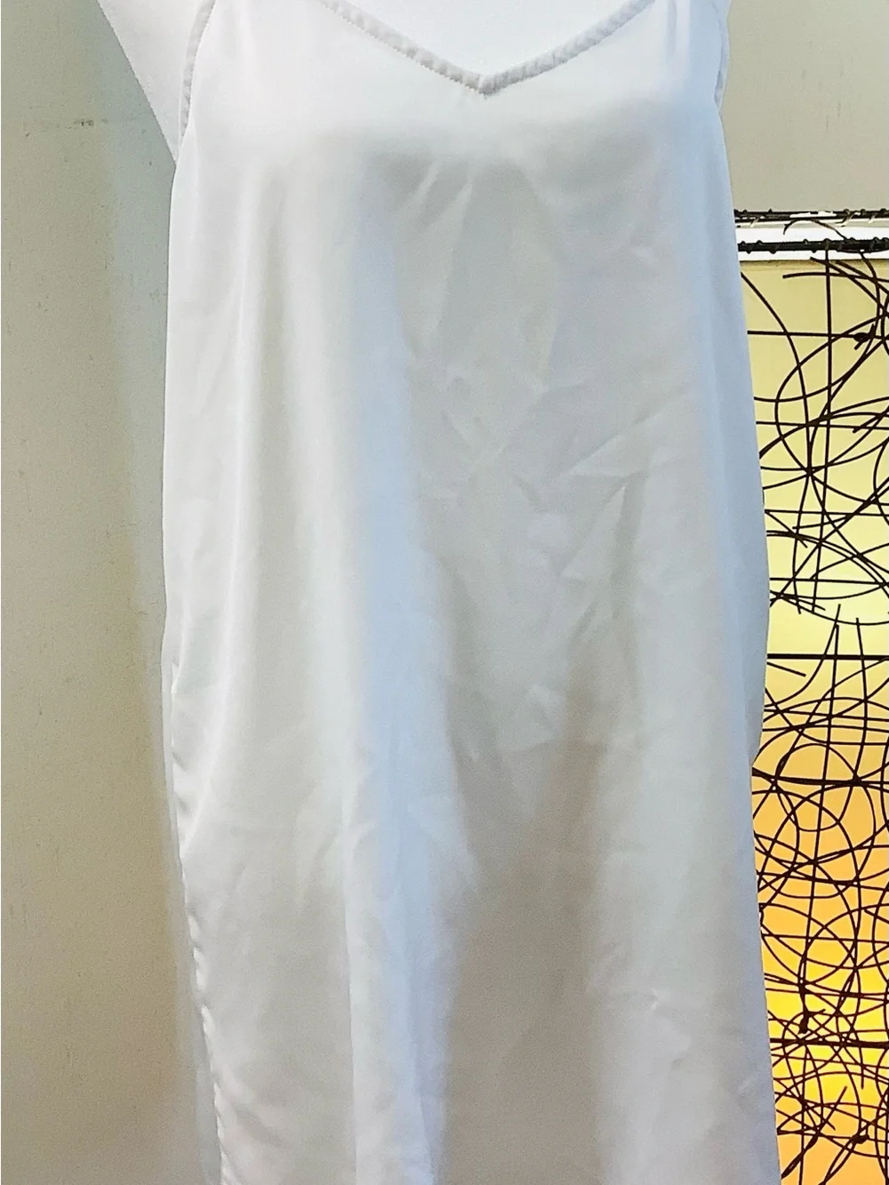 Splendid White Satin Maxi Slip Skirt
